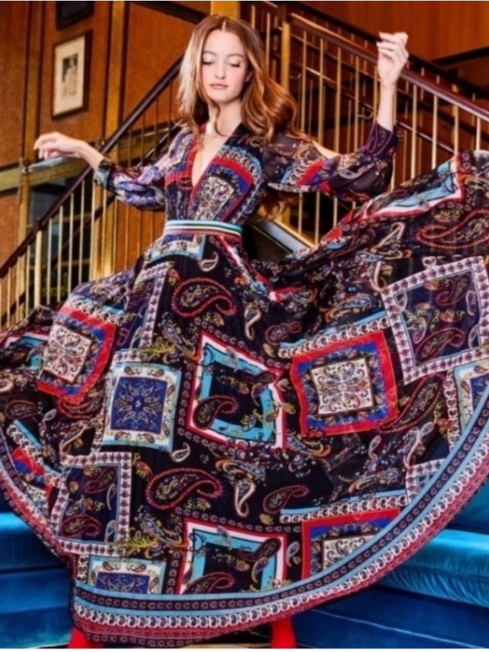 ALICE + OLIVIA Cheney Pleated Maxi Dress - Picture 3 of 15